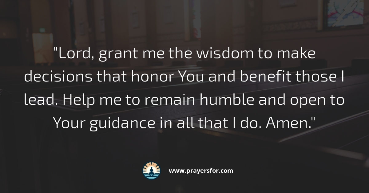 Prayer for humility in leadership and correction