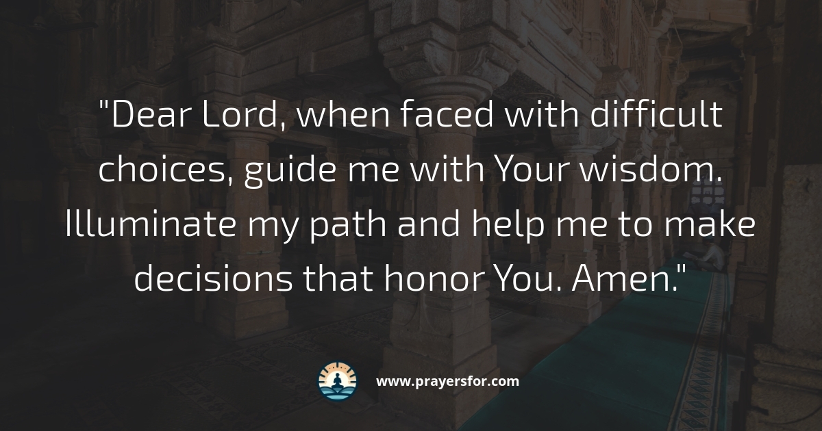 Prayer for reassurance about the future and big decisions