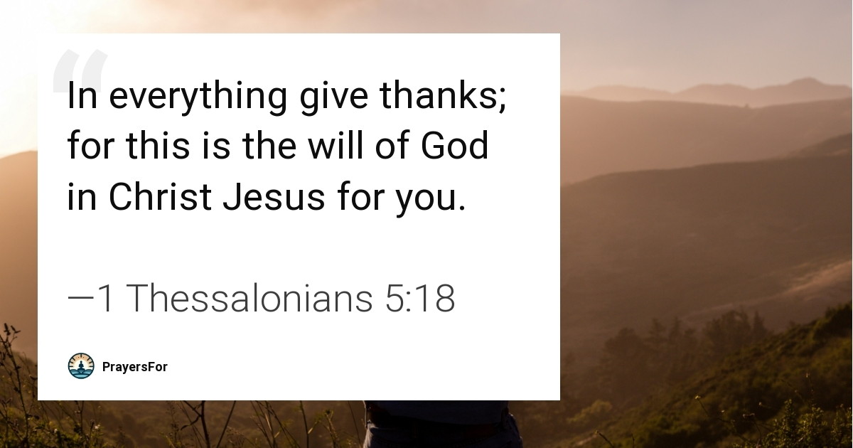 1 Thessalonians 5:18