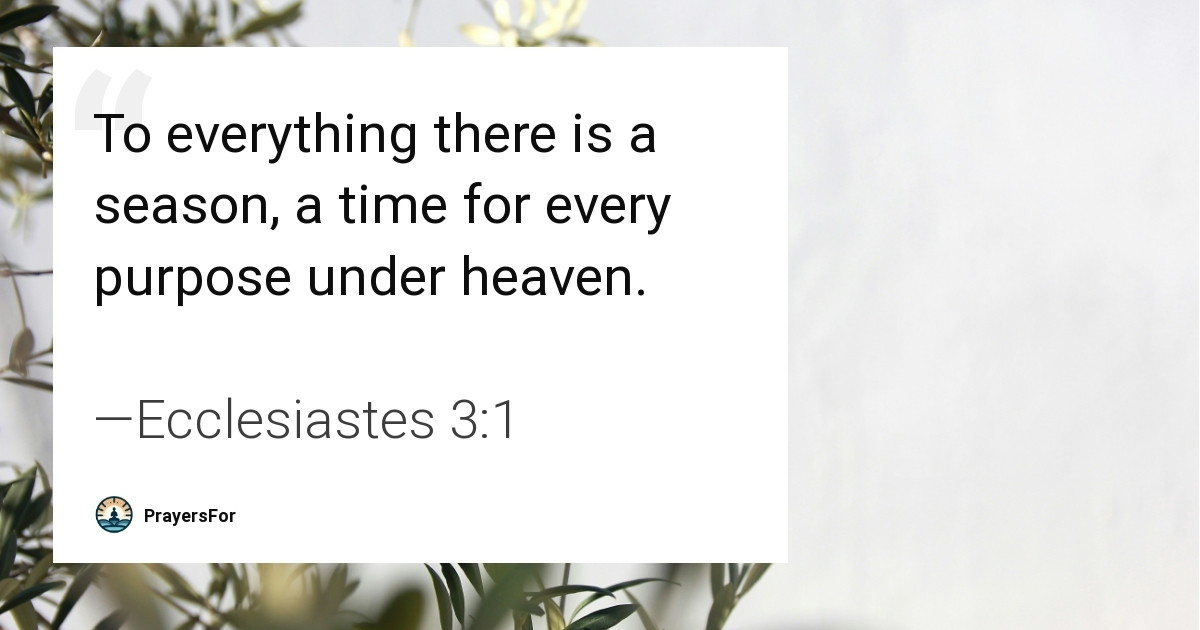 Ecclesiastes 3:1
