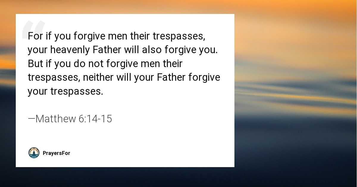 Matthew 6:14-15