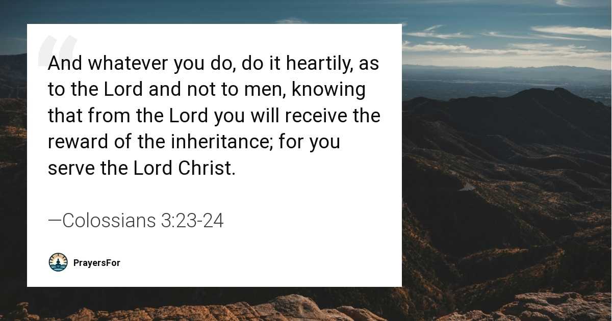Colossians 3:23-24