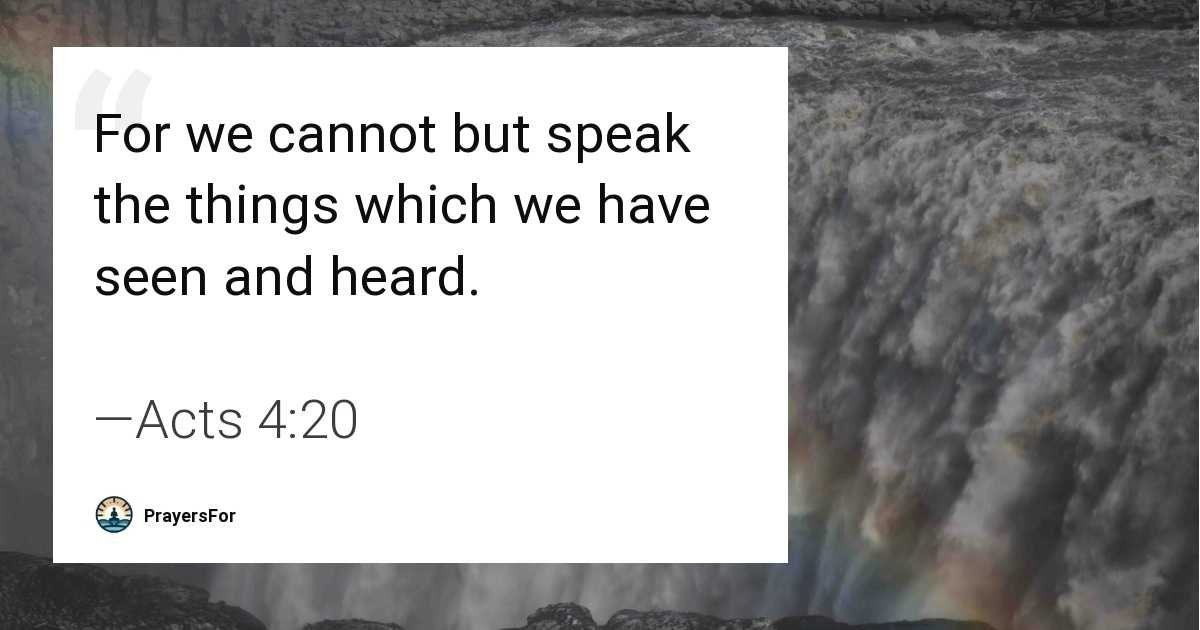 Acts 4:20