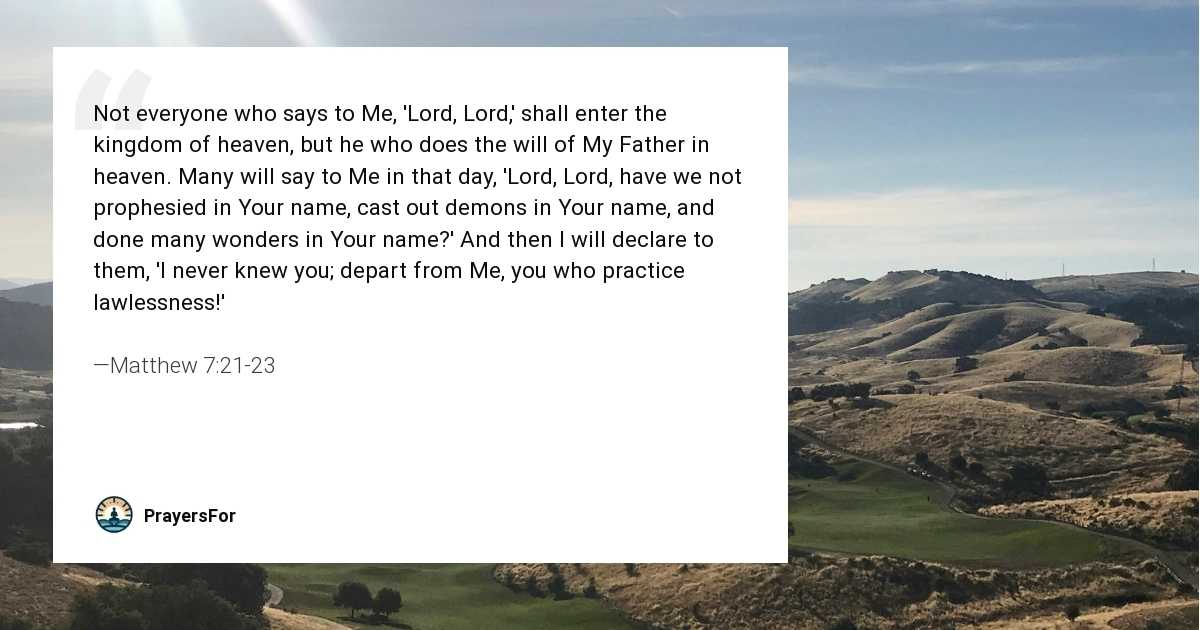 Matthew 7:21-23