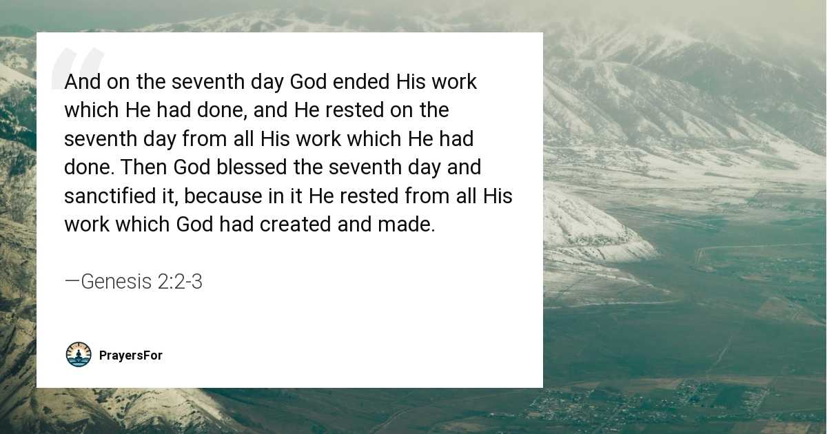 Genesis 2:2-3