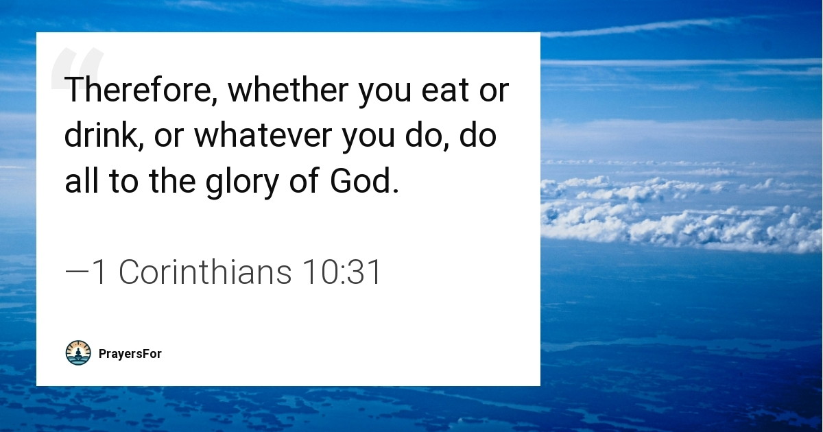 1 Corinthians 10:31