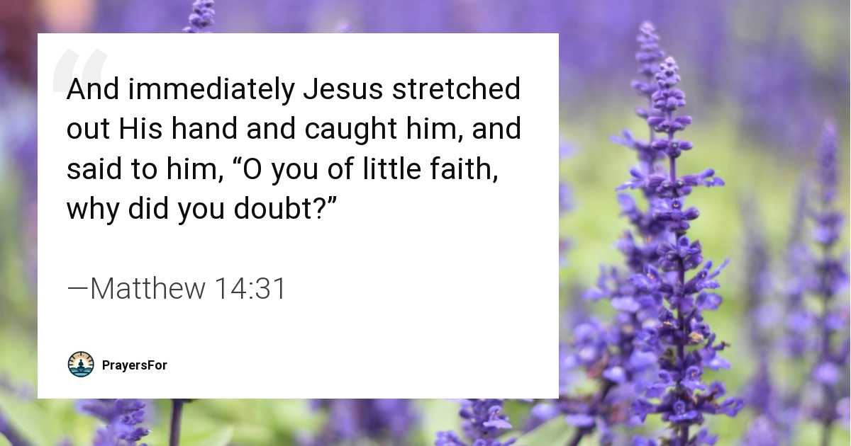 Matthew 14:31 Bible verse quote about doubt and questions