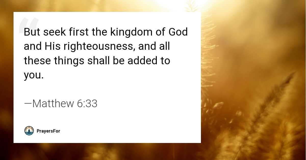 Matthew 6:33