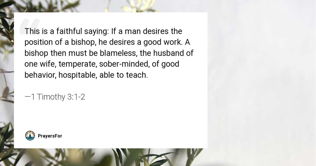 1 Timothy 3:1-2