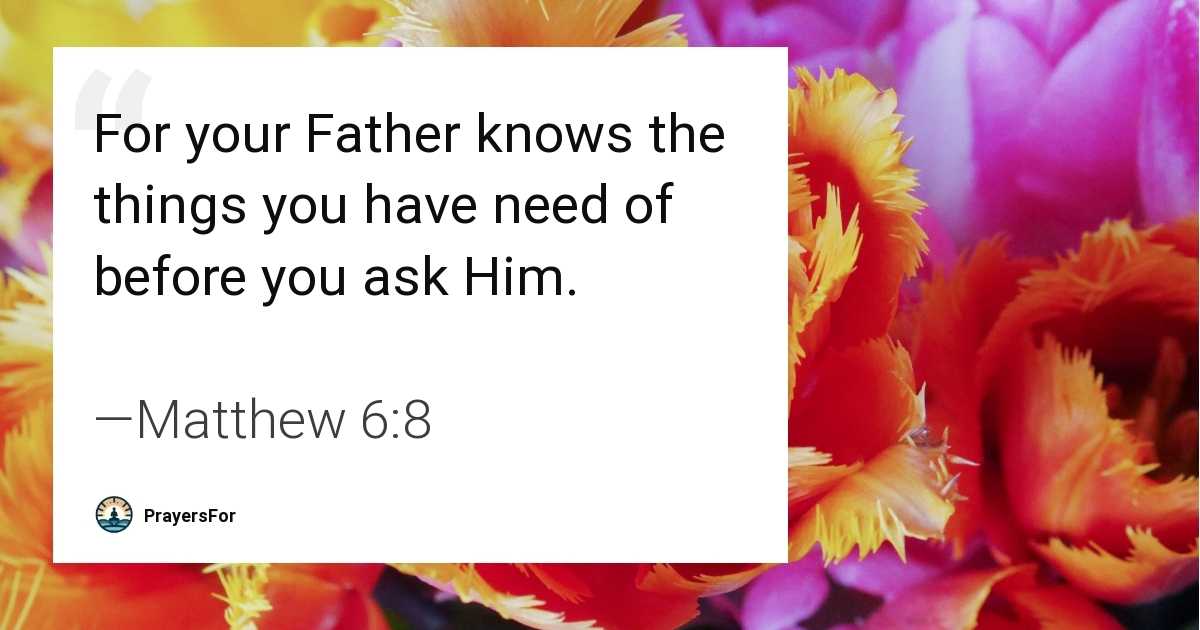 Matthew 6:8