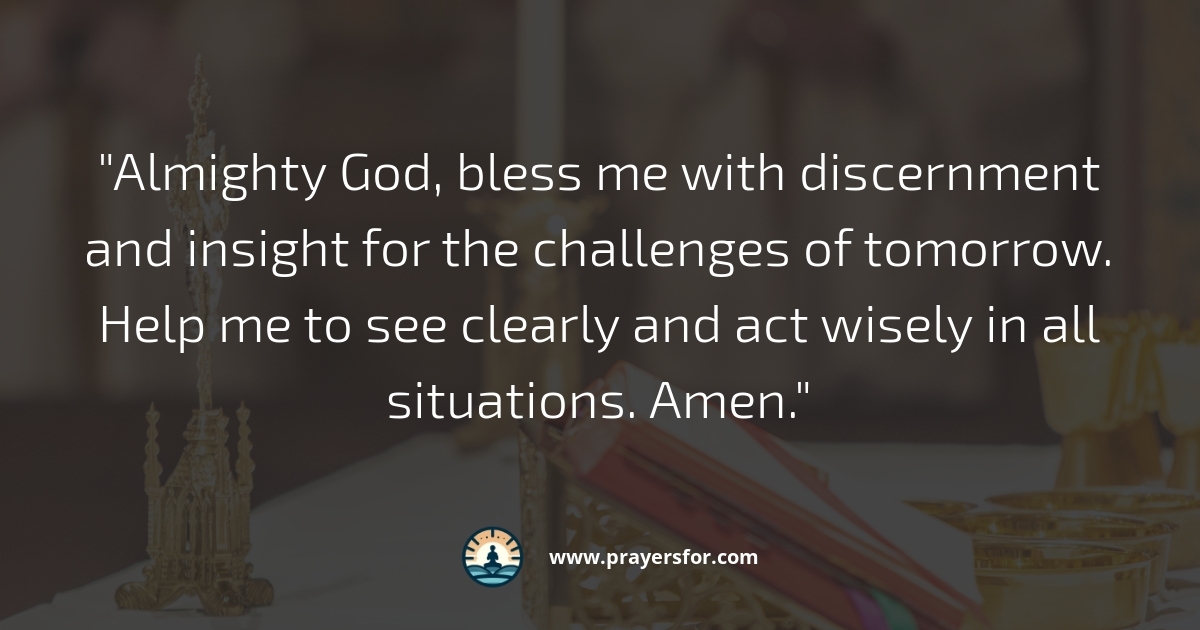 Prayer for tomorrow's plans, work, and wise decisions