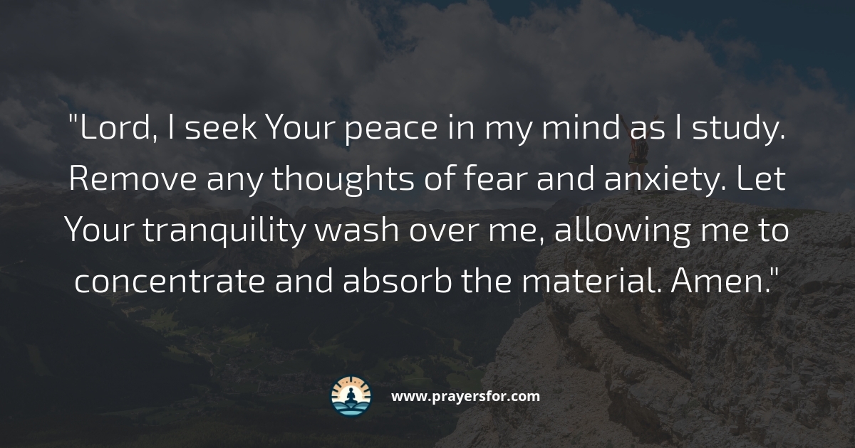 Prayer for memory, retention, and recall while studying
