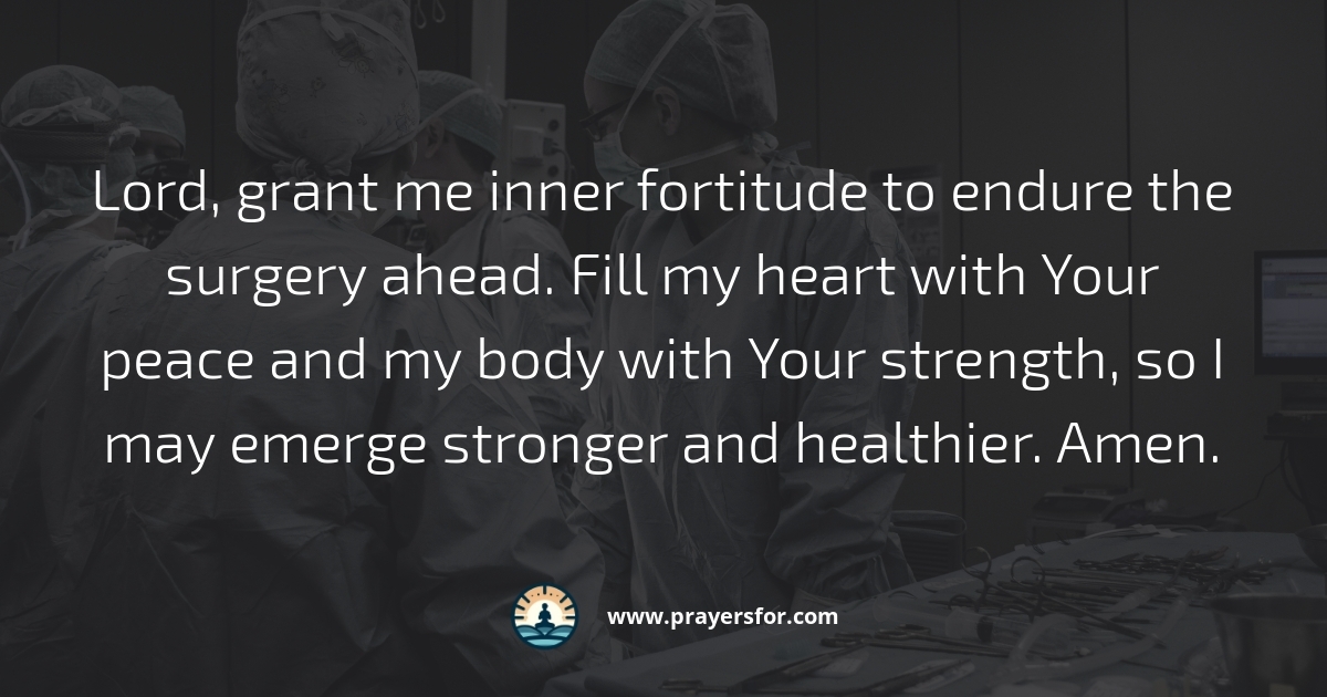 Prayer for healing and recovery after surgery