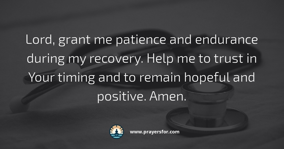 Prayer for hope and gratitude during recovery after surgery