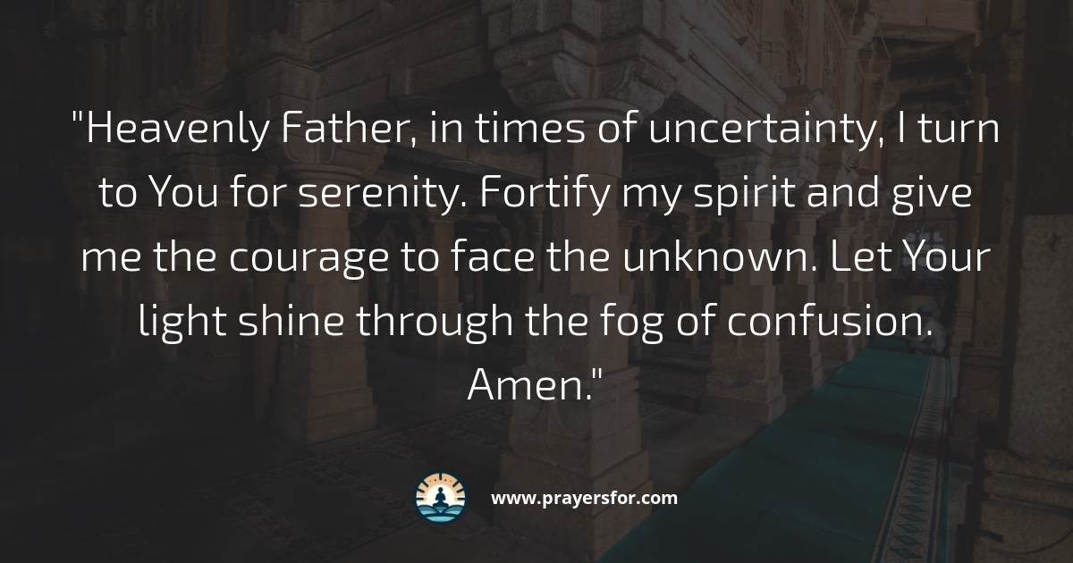 Prayer against confusion, fear, and spiritual fog