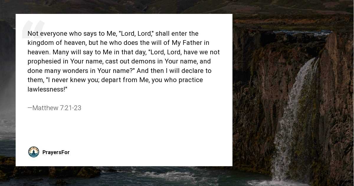 Matthew 7:21-23