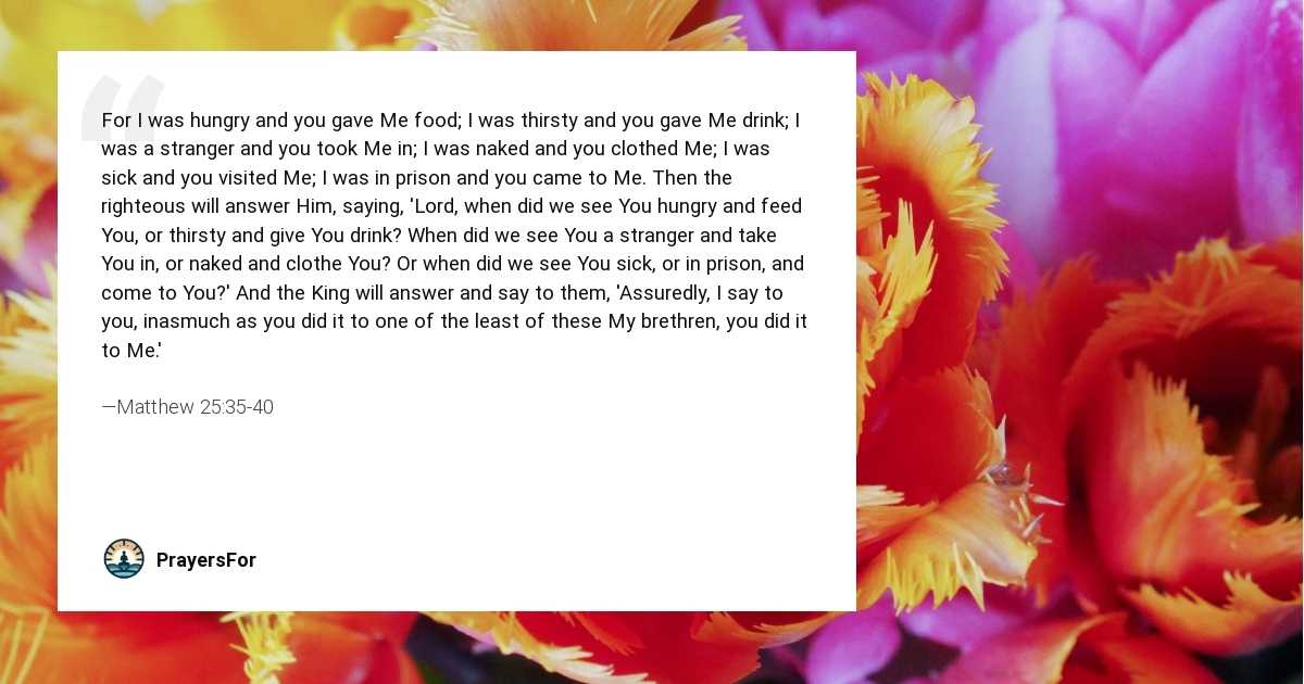 Matthew 25:35-40