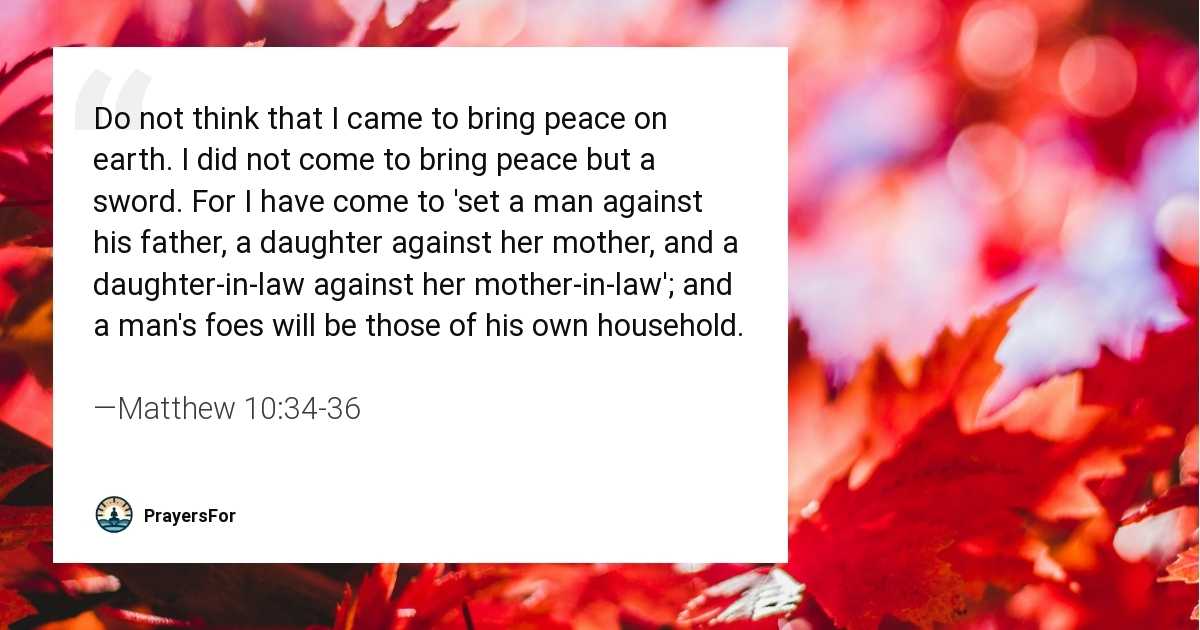 Matthew 10:34-36