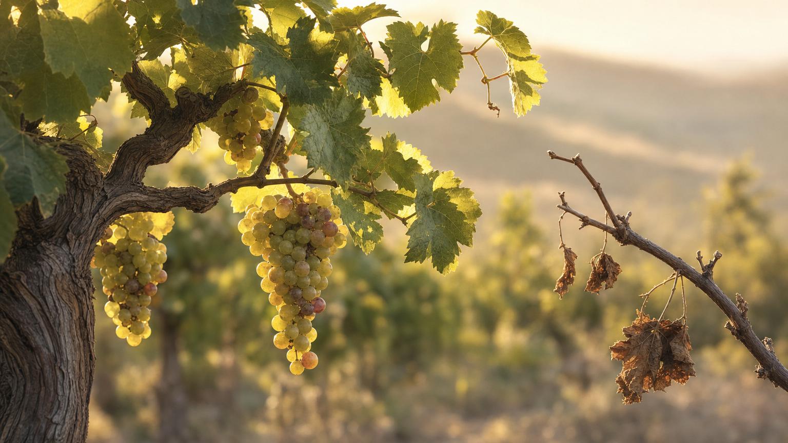 Fruitful branch remaining connected to a vine as a picture of abiding in Christ