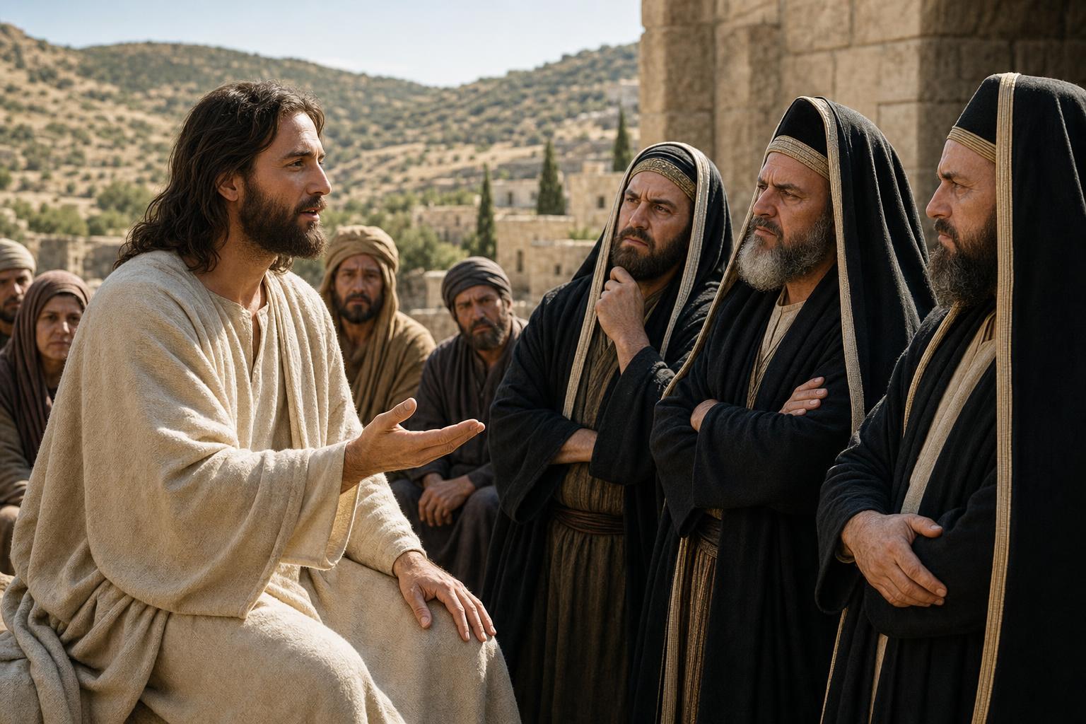 Jesus warning hard-hearted religious leaders after they called God's work evil