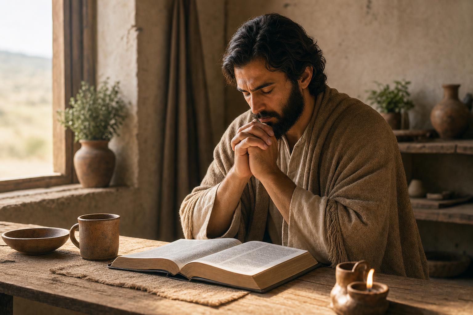 A believer remaining steadfast in faith with heart fixed on God and Scripture