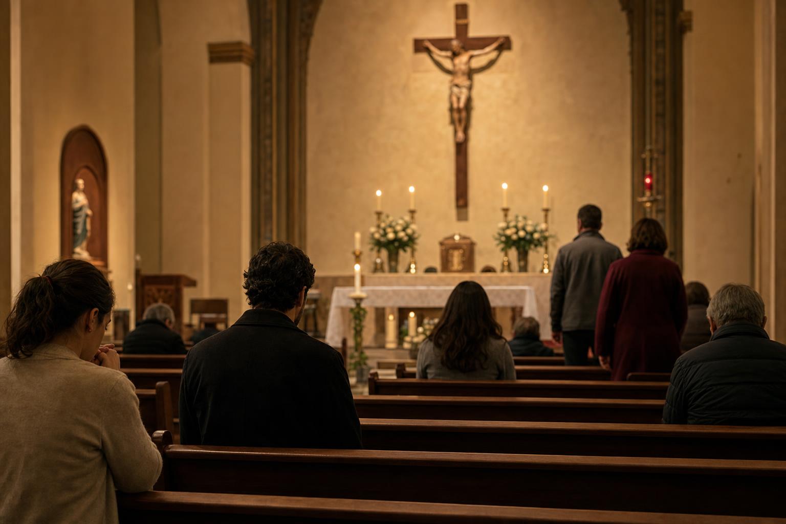 Catholic evening vigil Mass showing how a preceding-night Mass can fulfill a holy day obligation
