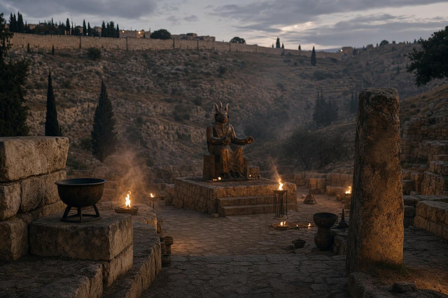 Ancient high place in the Valley of Hinnom associated with Molech worship near Jerusalem