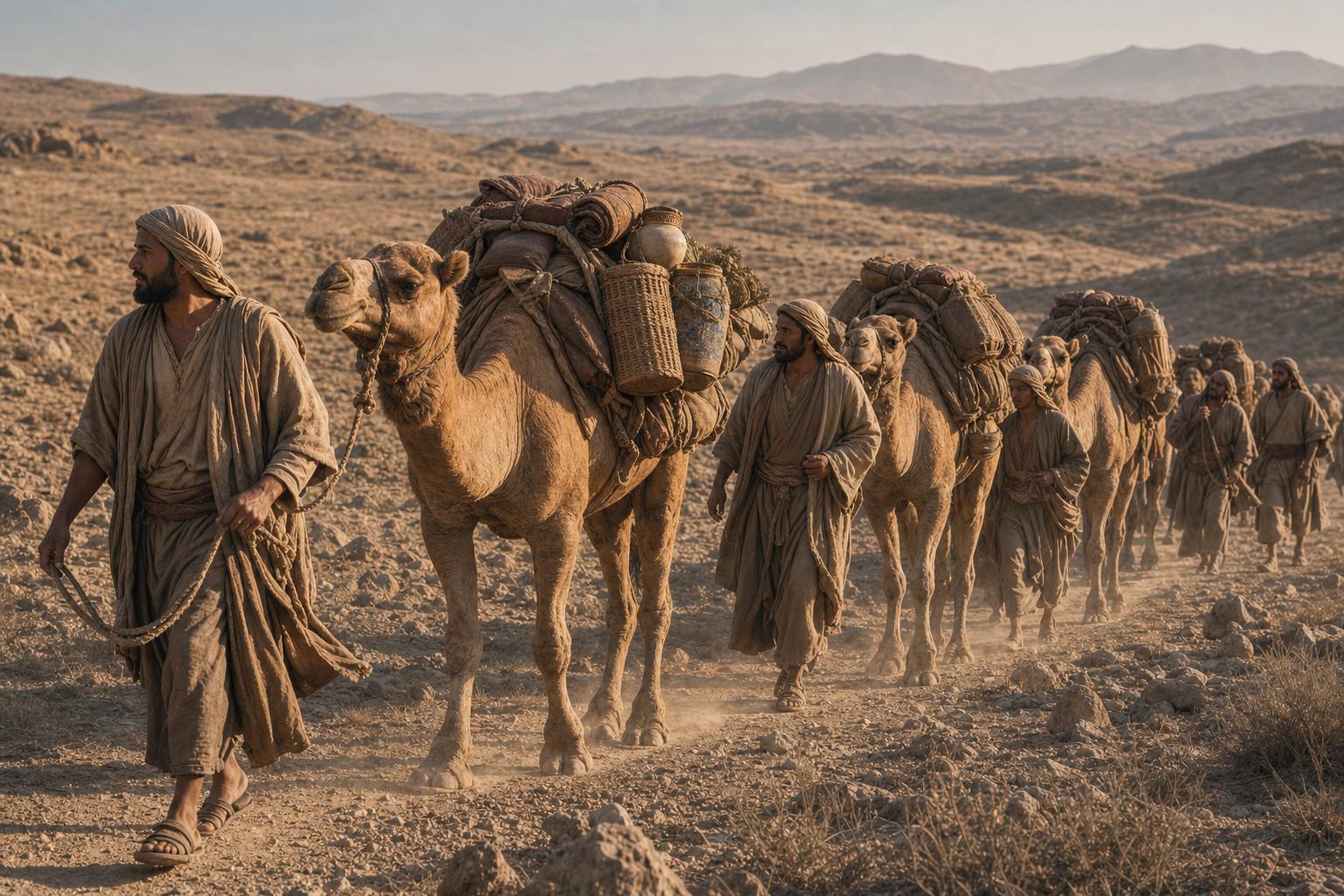 An Ishmaelite caravan carrying trade goods on the road toward Egypt