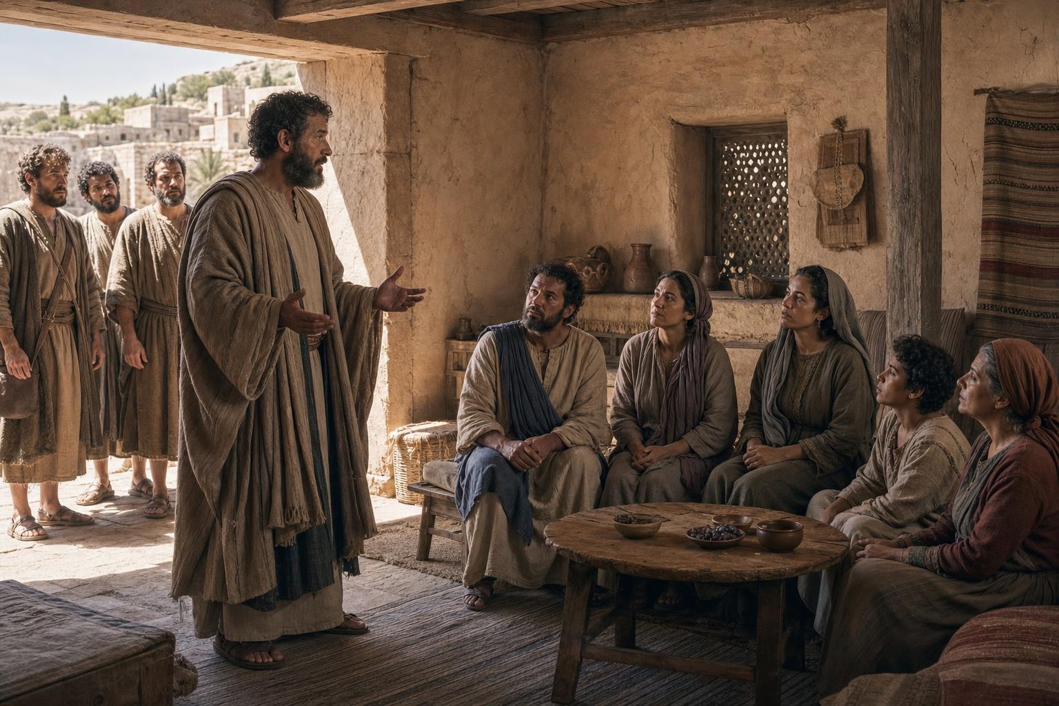 Peter meeting Cornelius and his household as the gospel reaches the Gentiles