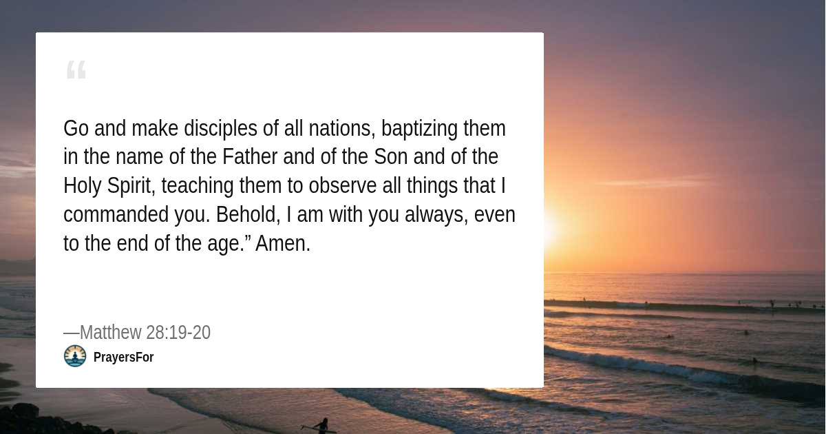 Matthew 28:19-20 verse card