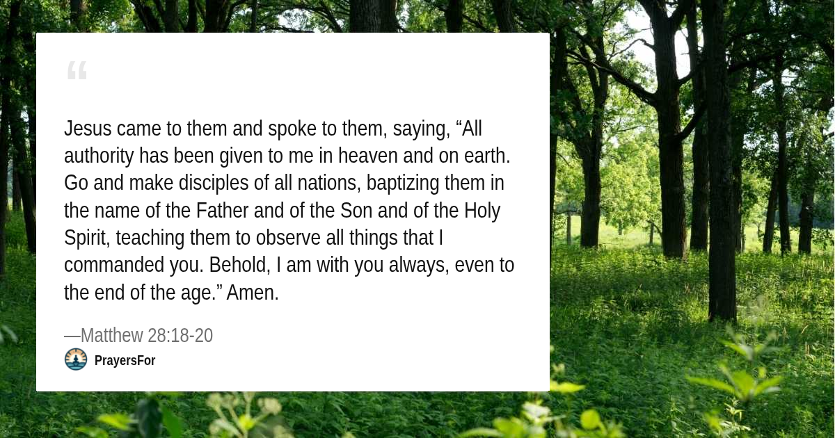 Matthew 28:18-20 verse card
