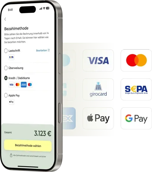 Ein Smartphone mit Zahlungsinformationen auf dem Bildschirm