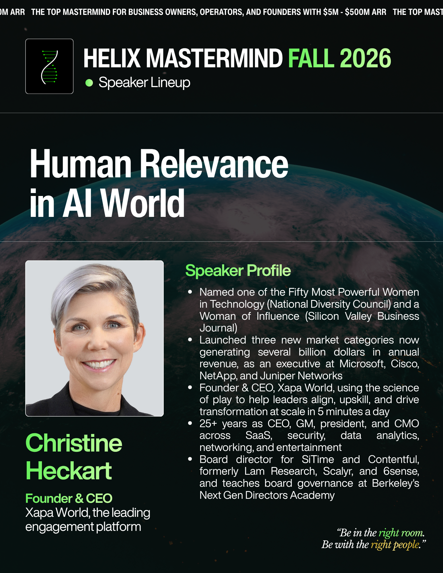 Christine Heckart — Human Relevance in AI World. Sunday, October 18 · 2:45 PM