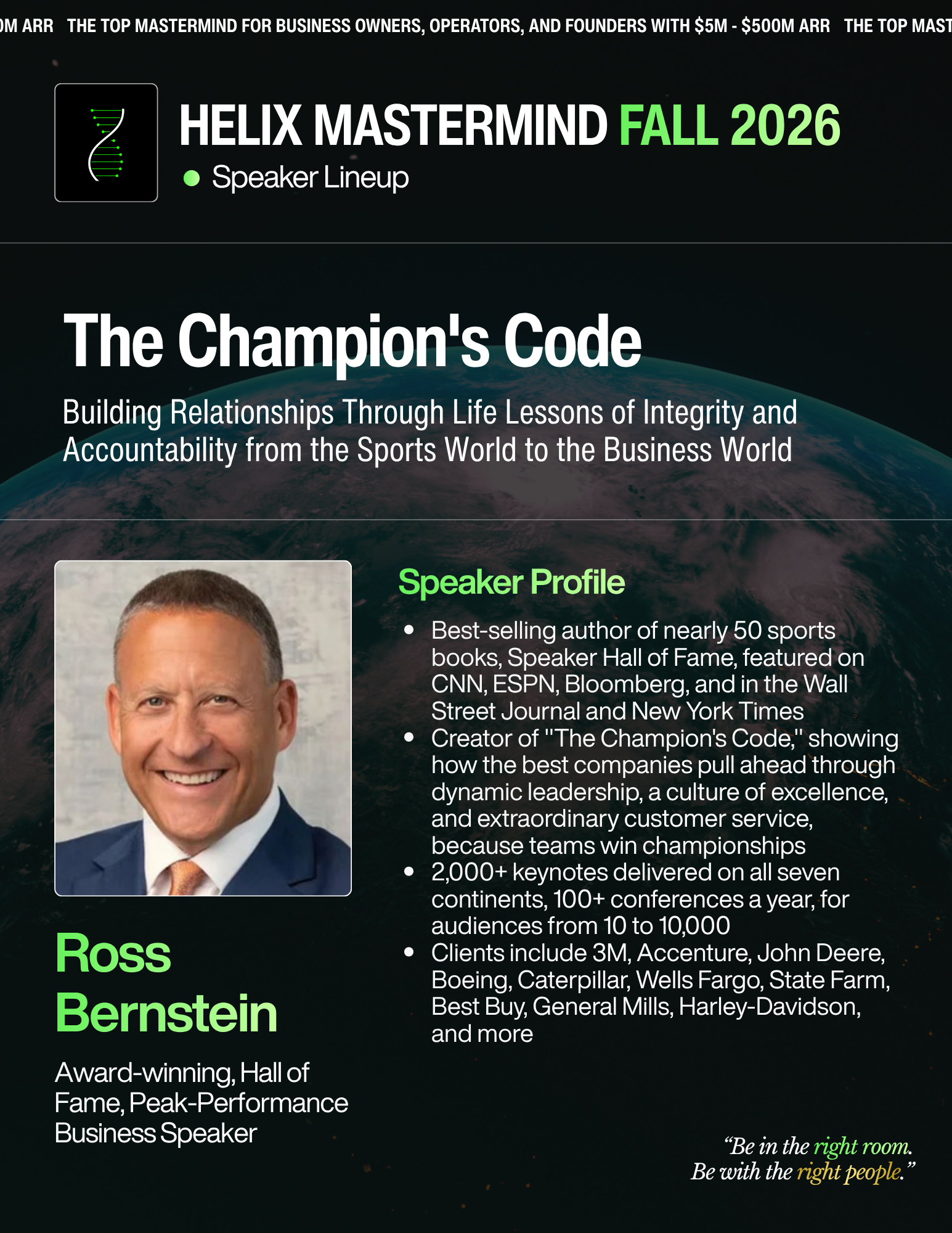 Ross Bernstein — The Champion's Code. Sunday, October 18 · 9:00 AM
