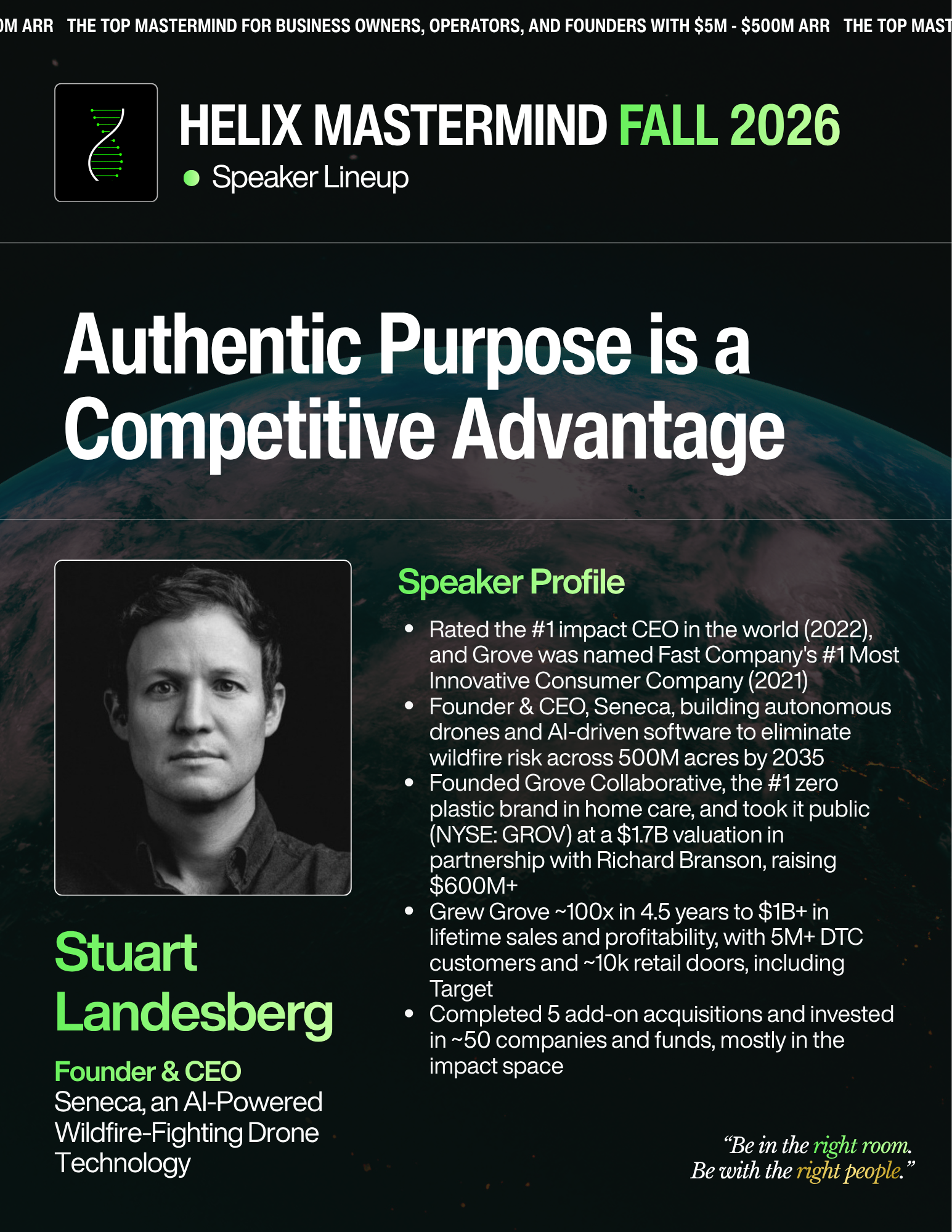 Stuart Landesberg — Authentic Purpose is a Competitive Advantage. Saturday, October 17 · 4:15 PM