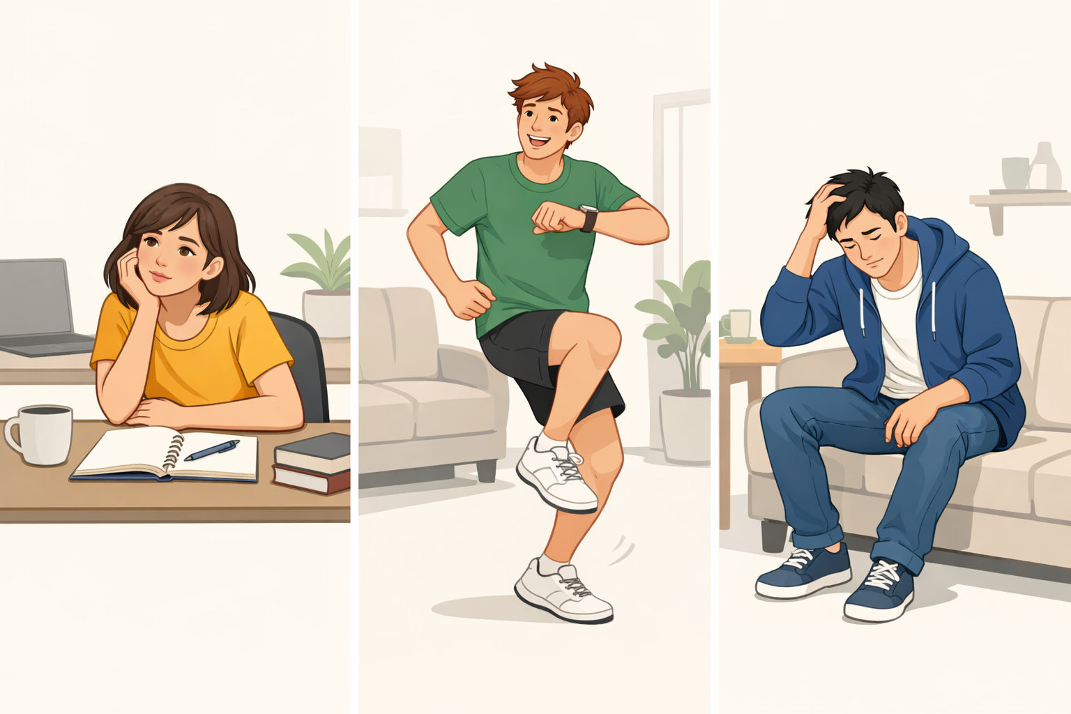 The three types of ADHD illustrated through different everyday experiences