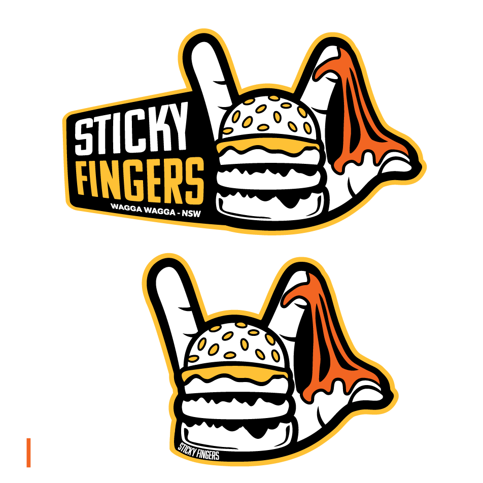 Sticker Designs for Sticky Fingers Wagga Designed by Cameron Gould | Gould Co Design Agency