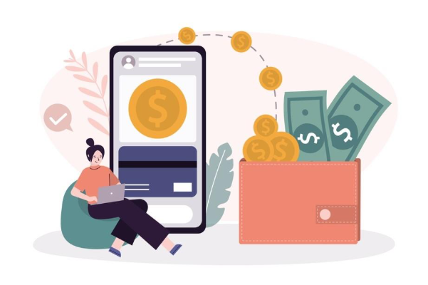 A person sitting in front of a wallet with a computerAI-generated content may be incorrect.