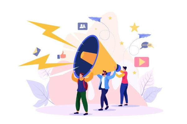 A group of people holding a megaphoneAI-generated content may be incorrect.