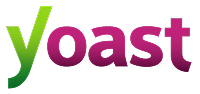 Yoast logo with the word 'yoast' in lowercase multicolored letters.
