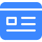 Blue rectangular dashboard icon symbolizing sales and marketing automation tools