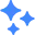 Three shining blue stars icon on a transparent background