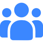 Blue customer service headset icon with chat bubble symbolizing online support and communication