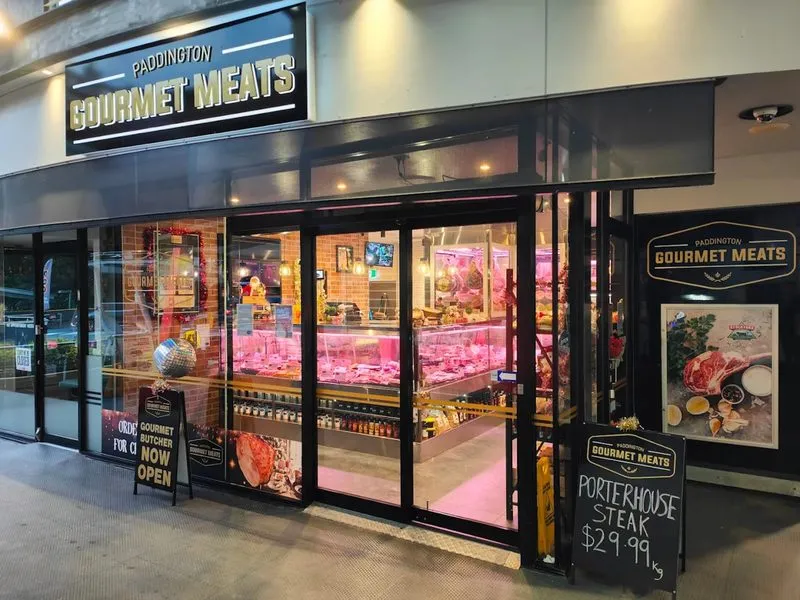 Paddington Gourmet Meats storefront and retail display, Brisbane Stockyard retailer