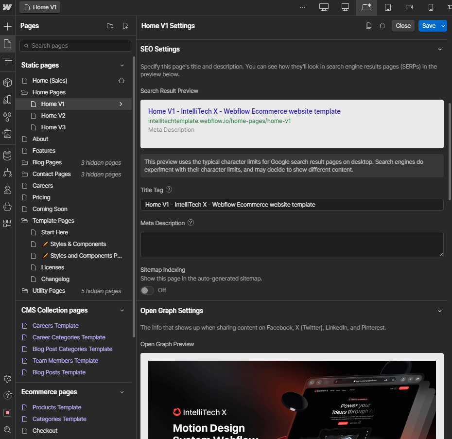SEO - IntelliTech X Webflow Template
