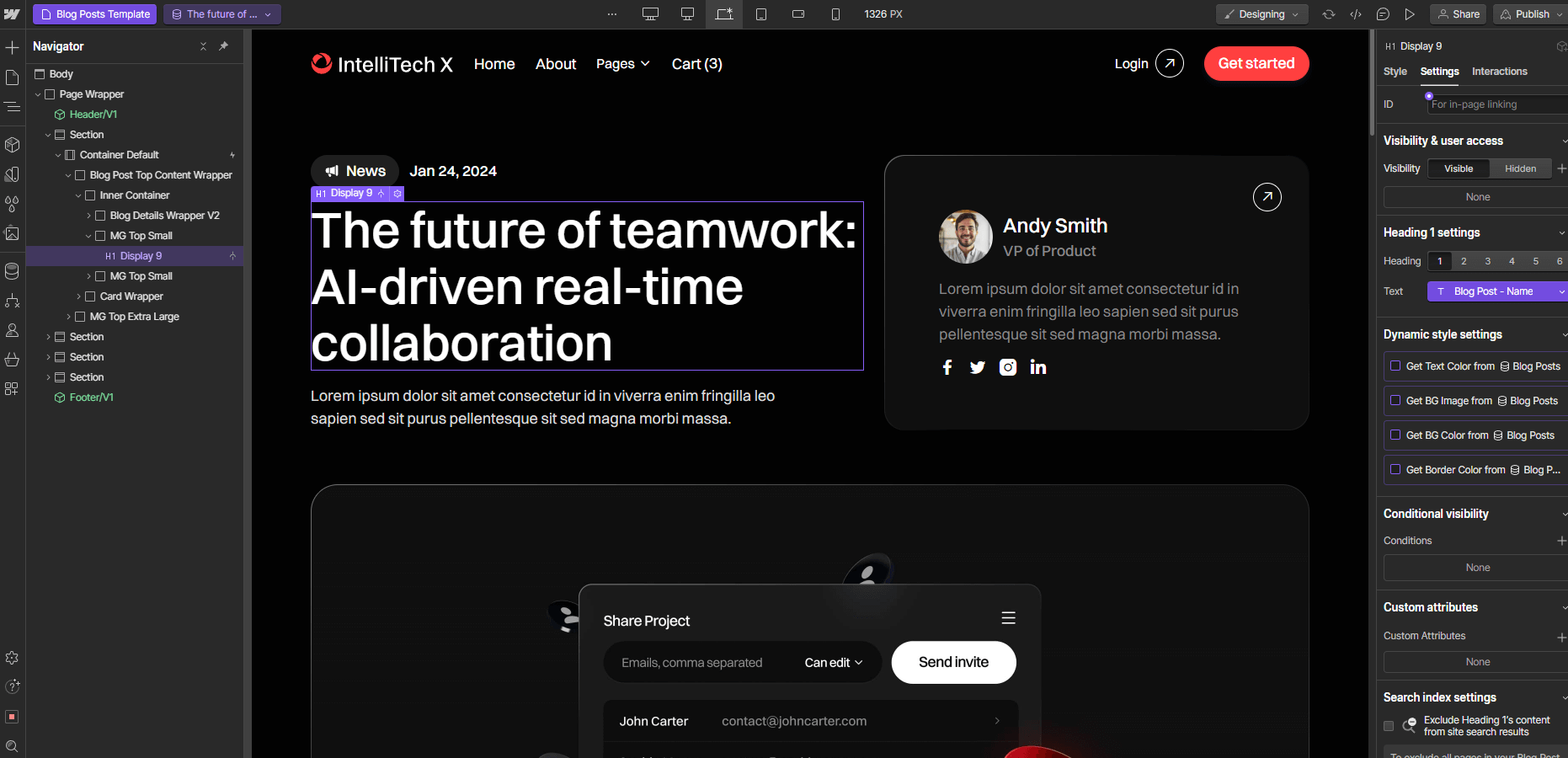 CMS Page - IntelliTech X Webflow Template