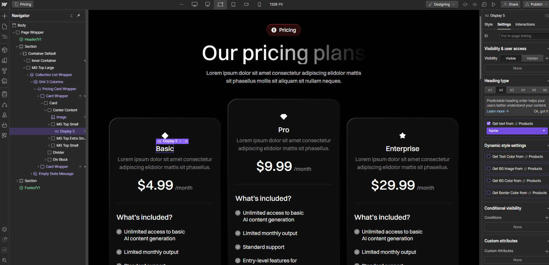 Ecommerce Content - IntelliTech X Webflow Template