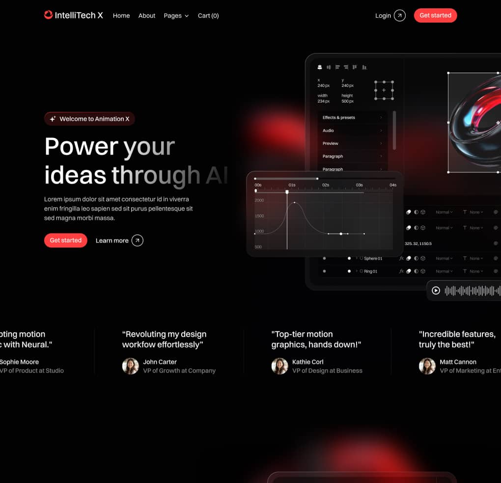 IntelliTech X - Home V2 Page - Motion Design System Webflow Template