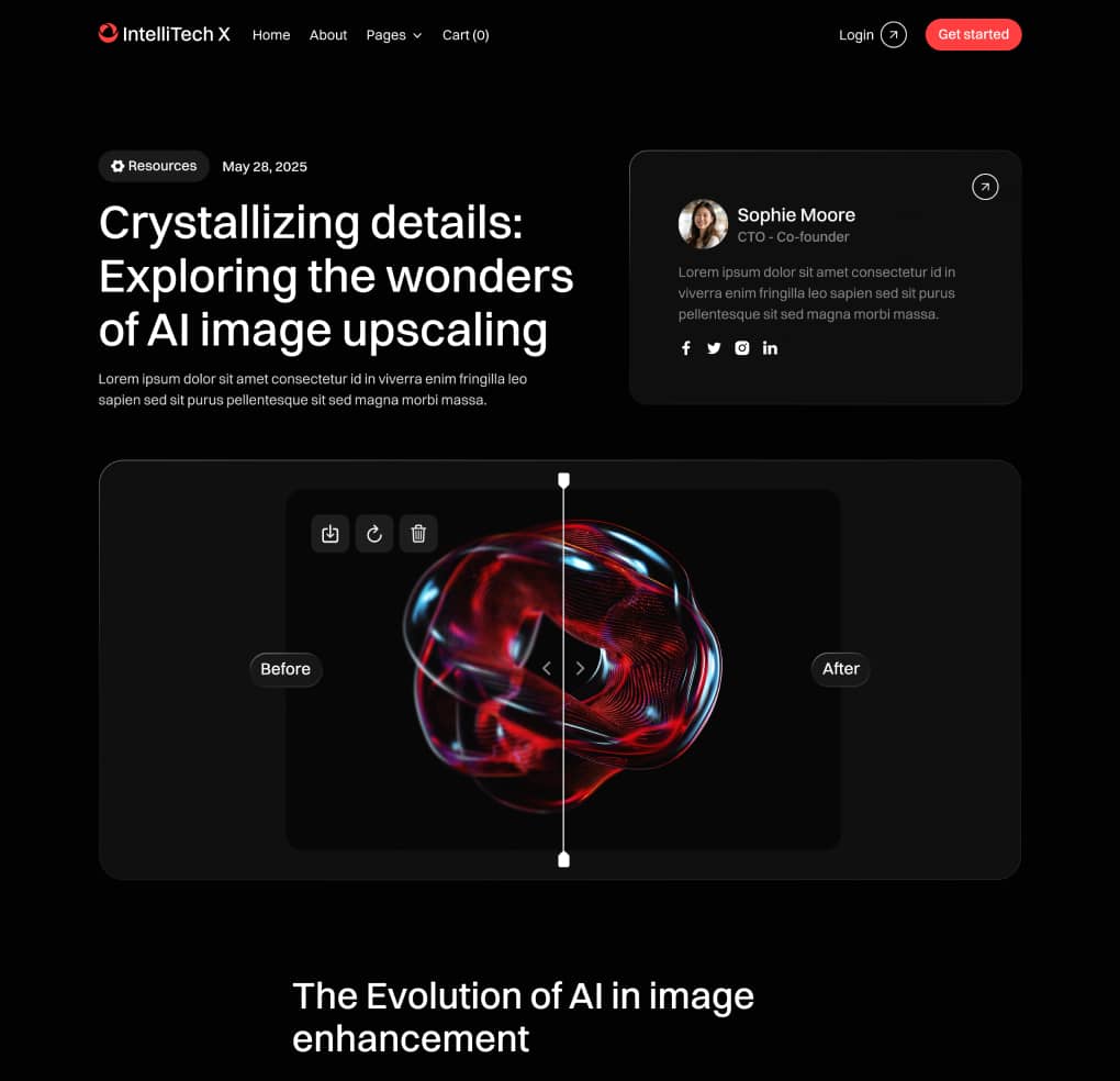 IntelliTech X - Blog Post Page - Motion Design System Webflow Template