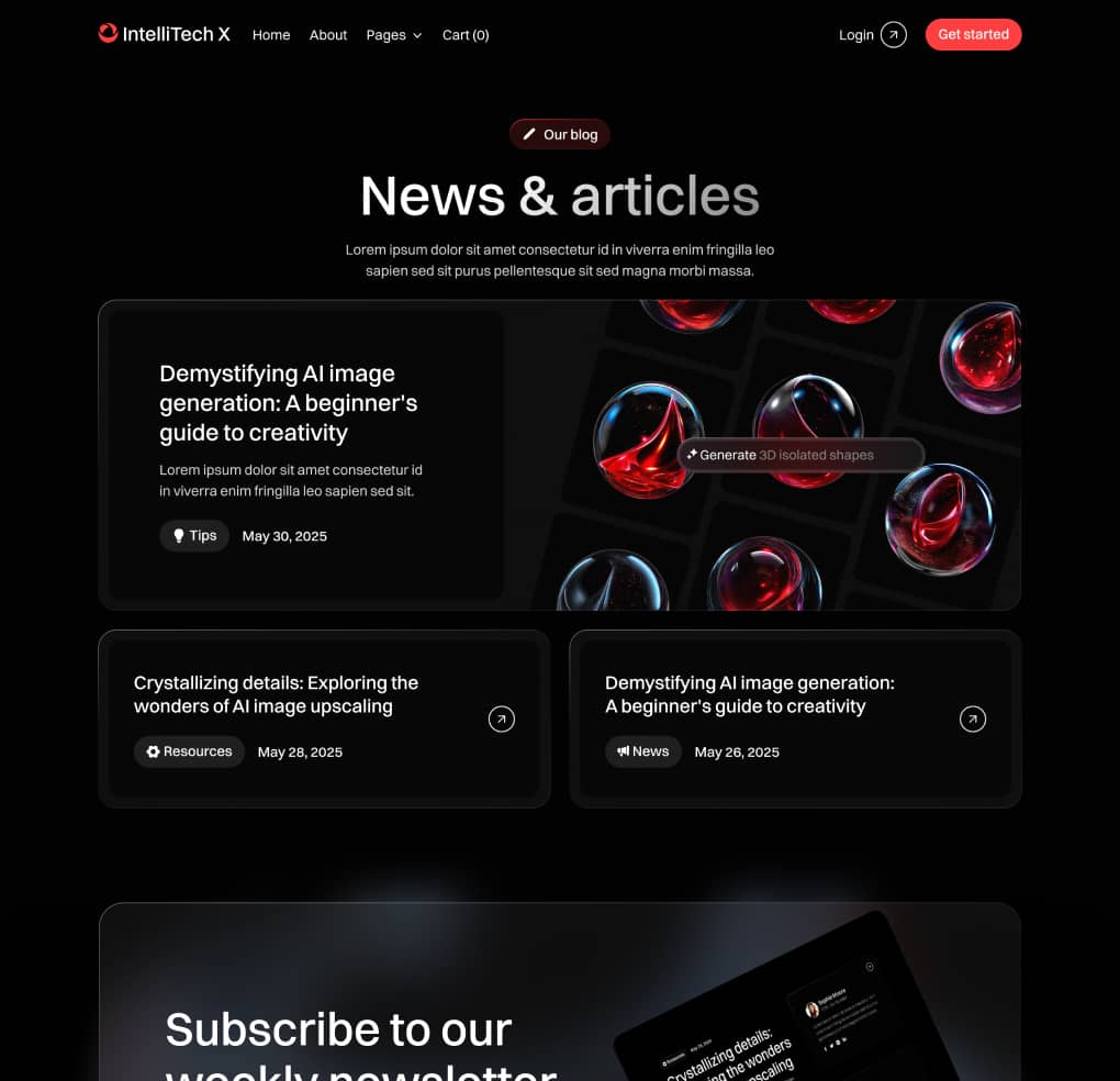 IntelliTech X - Blog V1 Page - Motion Design System Webflow Template